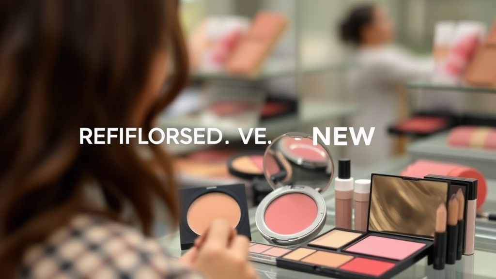 Refurbished vs new for makeup shoppers comparing blush formulas and shades